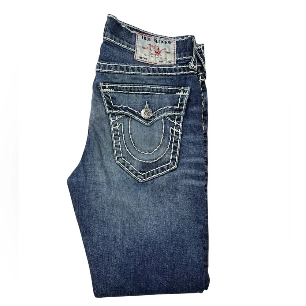 True Religion Men's Ricky Relaxed Straight Subtle Distressed Jeans -| Size 34